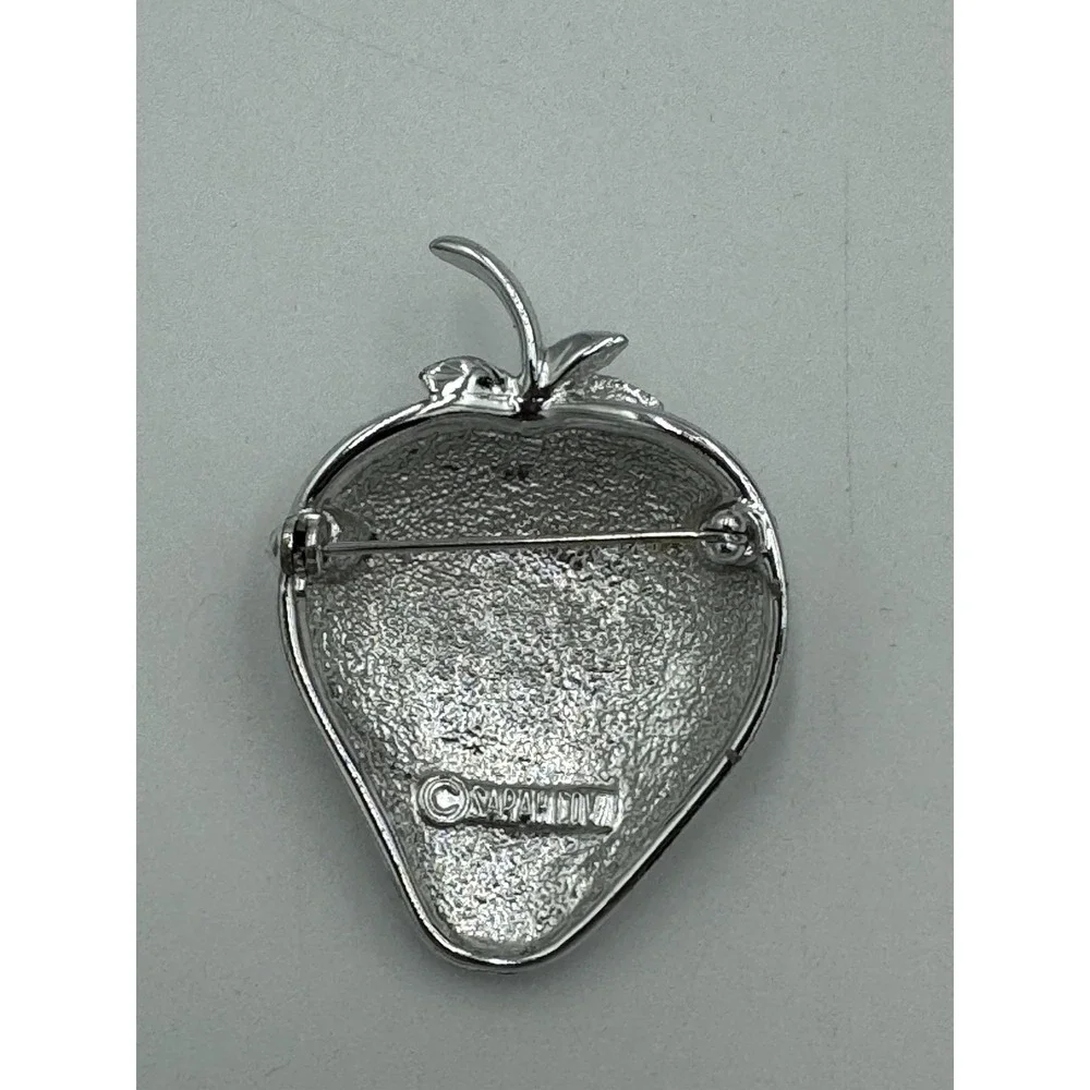Vintage Jewelry SARAH COVENTRY Strawberry Pin Brooch Silver Tone